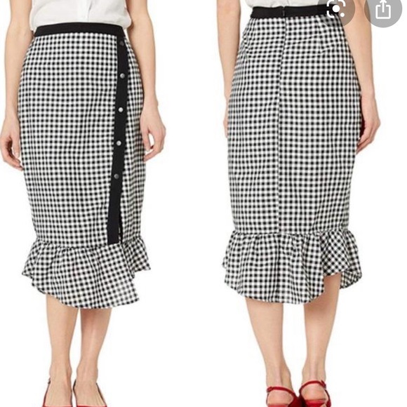 BCBGeneration Gingham check Tiered midi Skirt - Picture 3 of 9
